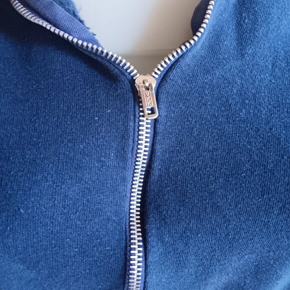 Vintage Women's Medium Hoody Jacket Cropped 70s Full-Zip Fleece Kangaroo Pockets - Picture 2 of 5